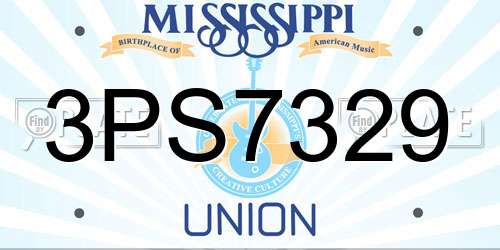 3PS7329 Mississippi License Plate