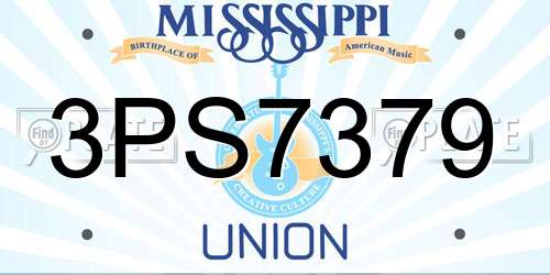 3PS7379 Mississippi License Plate