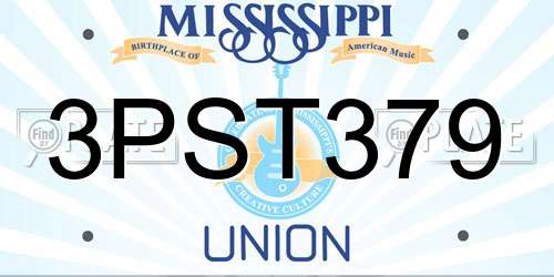 3PST379 Mississippi License Plate