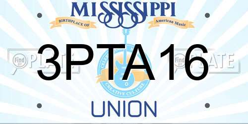 3PTA16 Mississippi License Plate