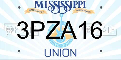 3PZA16 Mississippi License Plate