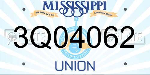 3Q04062 Mississippi License Plate