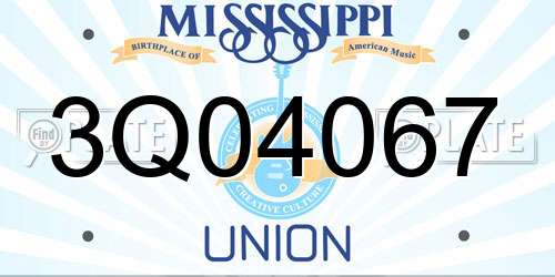 3Q04067 Mississippi License Plate