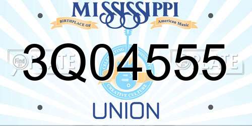 3Q04555 Mississippi License Plate