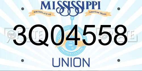 3Q04558 Mississippi License Plate
