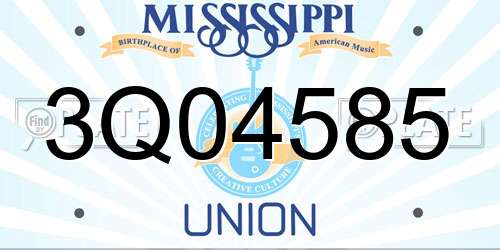 3Q04585 Mississippi License Plate