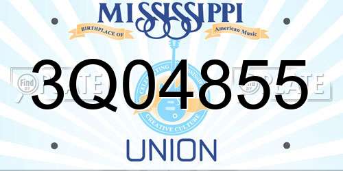 3Q04855 Mississippi License Plate