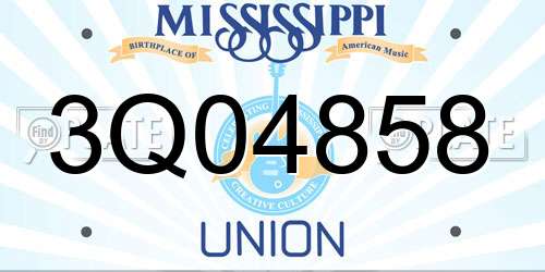 3Q04858 Mississippi License Plate