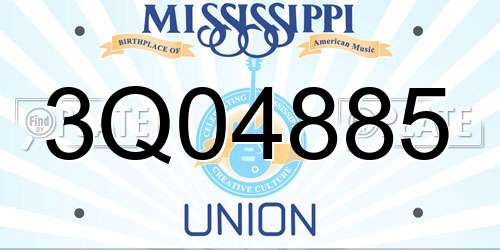 3Q04885 Mississippi License Plate