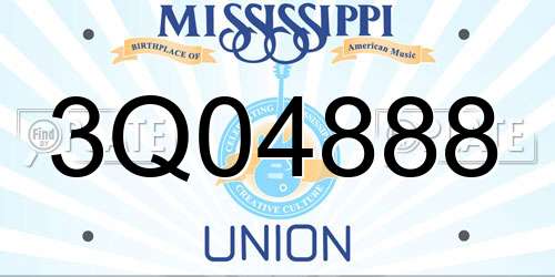 3Q04888 Mississippi License Plate
