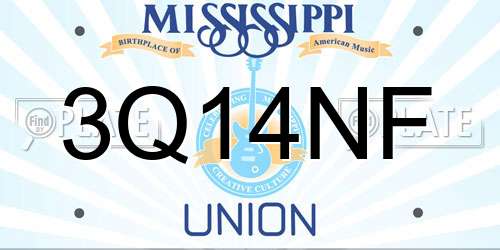 3Q14NF Mississippi License Plate