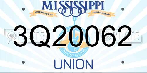3Q20062 Mississippi License Plate