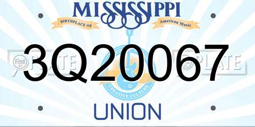 3Q20067 Mississippi License Plate