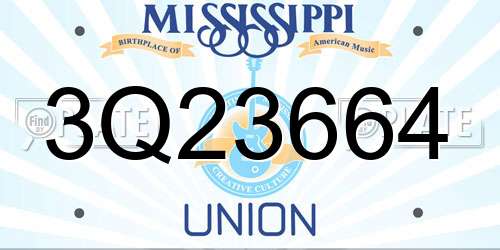 3Q23664 Mississippi License Plate