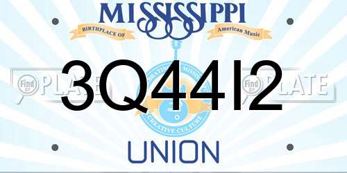 3Q44I2 Mississippi License Plate
