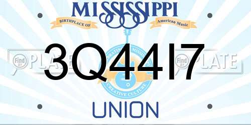 3Q44I7 Mississippi License Plate