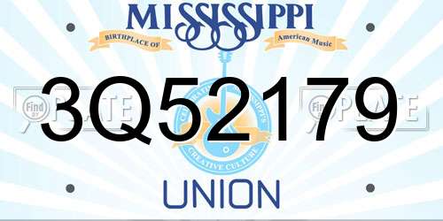 3Q52179 Mississippi License Plate