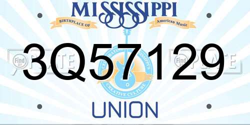 3Q57129 Mississippi License Plate