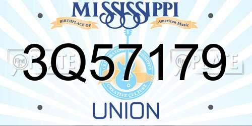 3Q57179 Mississippi License Plate