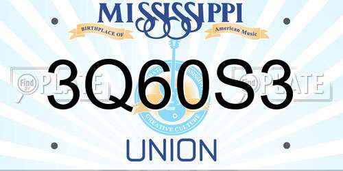 3Q60S3 Mississippi License Plate