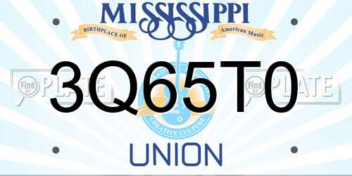 3Q65T0 Mississippi License Plate