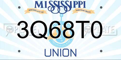 3Q68T0 Mississippi License Plate