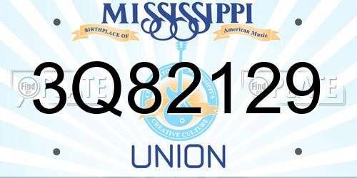 3Q82129 Mississippi License Plate