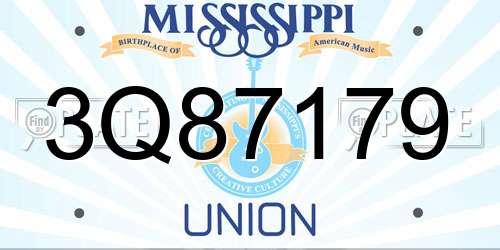3Q87179 Mississippi License Plate
