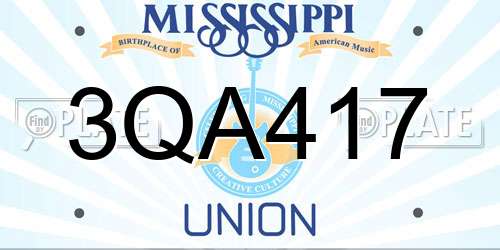 3QA417 Mississippi License Plate
