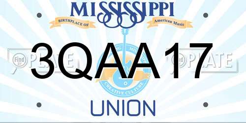3QAA17 Mississippi License Plate