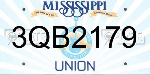 3QB2179 Mississippi License Plate