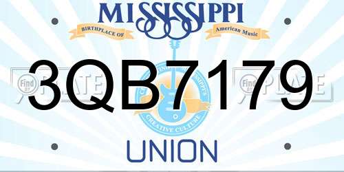 3QB7179 Mississippi License Plate
