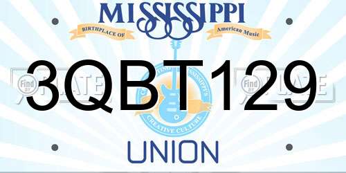 3QBT129 Mississippi License Plate