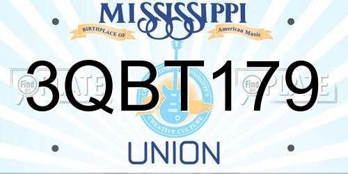 3QBT179 Mississippi License Plate