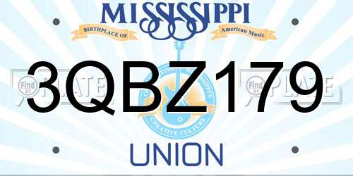 3QBZ179 Mississippi License Plate