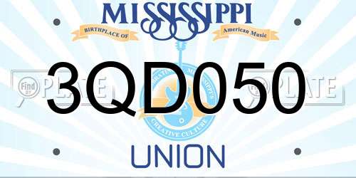 3QD050 Mississippi License Plate