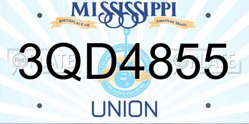 3QD4855 Mississippi License Plate