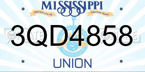 3QD4858 Mississippi License Plate