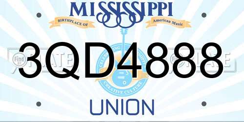 3QD4888 Mississippi License Plate