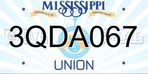 3QDA067 Mississippi License Plate