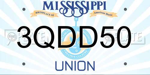 3QDD50 Mississippi License Plate