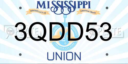 3QDD53 Mississippi License Plate