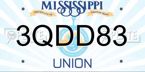 3QDD83 Mississippi License Plate
