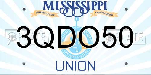 3QDO50 Mississippi License Plate