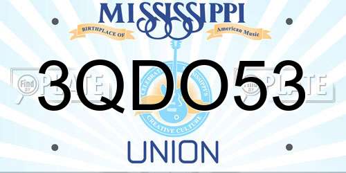 3QDO53 Mississippi License Plate