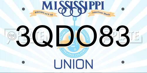 3QDO83 Mississippi License Plate