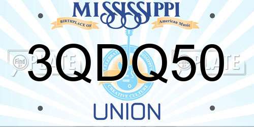 3QDQ50 Mississippi License Plate