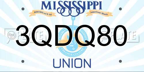 3QDQ80 Mississippi License Plate