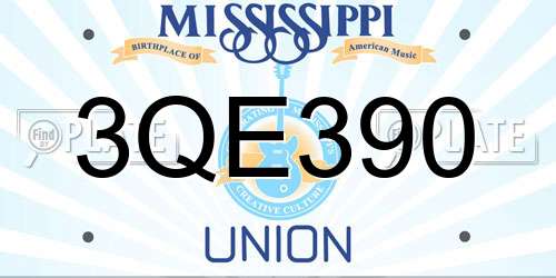 3QE390 Mississippi License Plate