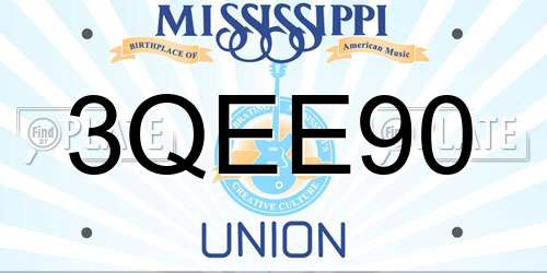 3QEE90 Mississippi License Plate